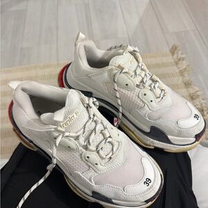 Balenciaga White and Cream Women's Sneakers